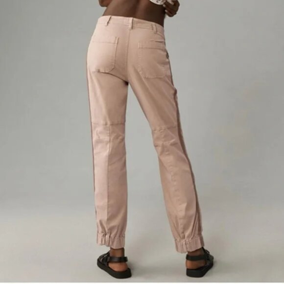 Anthropologie The Richie Striped Slim Jogger Mauve 14 - Picture 2 of 13
